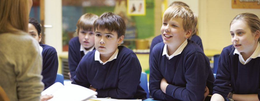 2 little boys in school